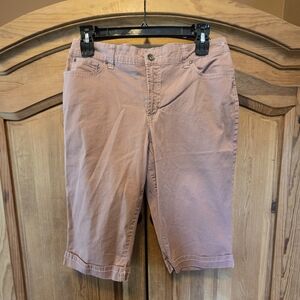 Nine West Brady Pink Mauve Capri Jeans Pants Women's Size 14 Stretch